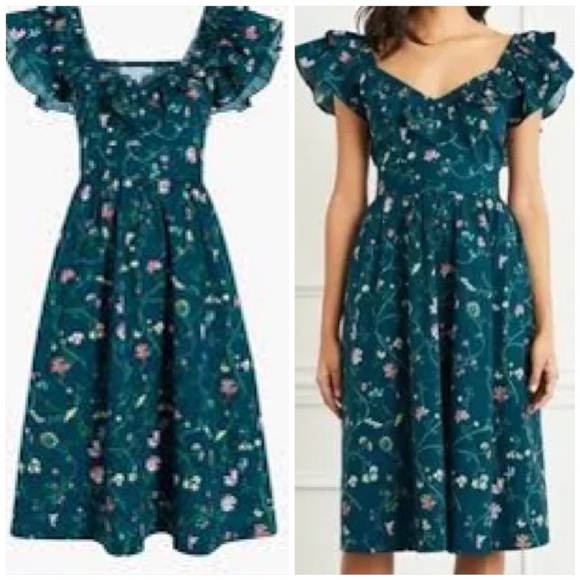 Hill House Ava Dress Moody Floral XS NWT - Picture 5 of 14